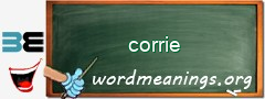 WordMeaning blackboard for corrie